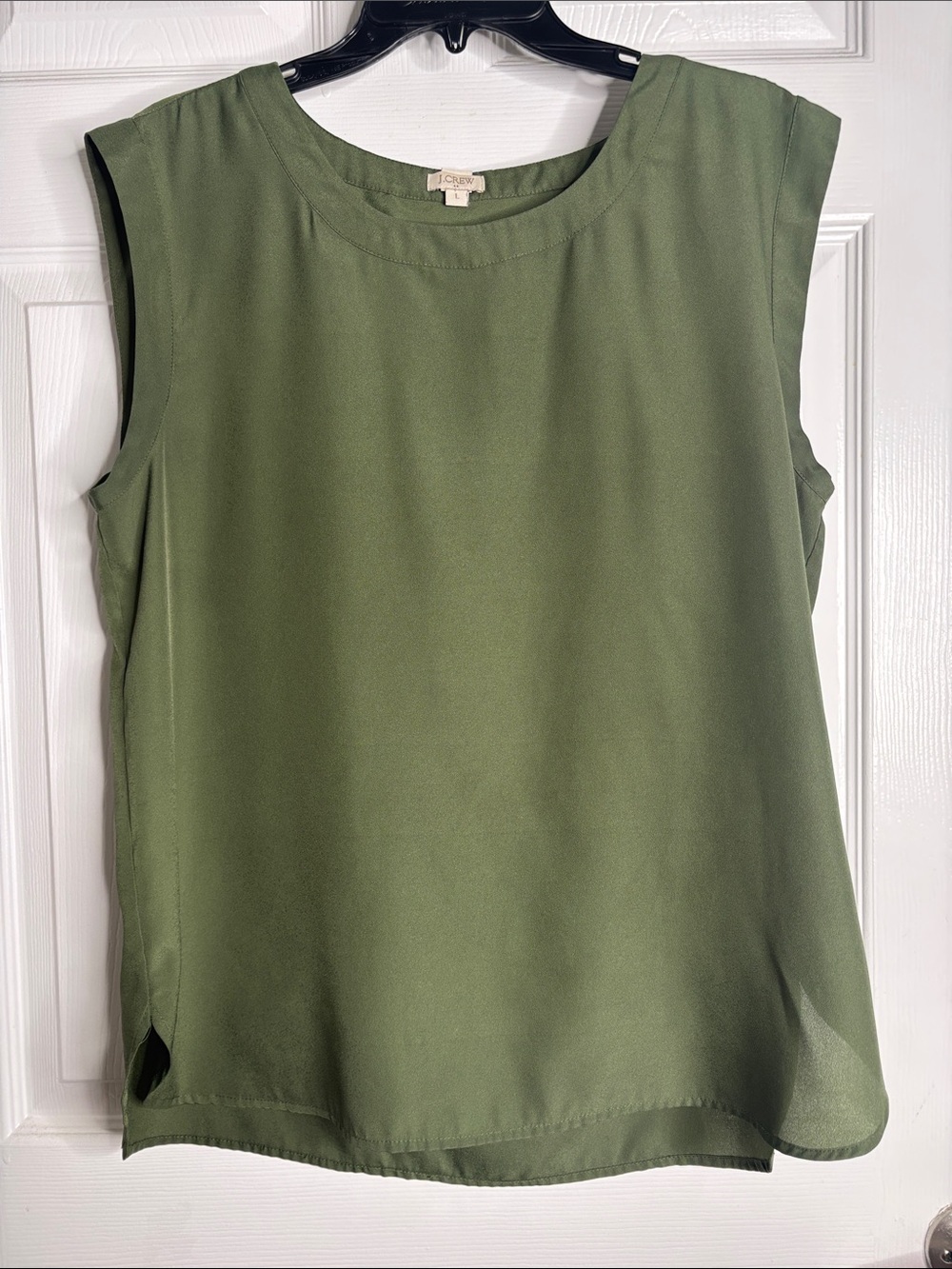J. Crew Olive Green Sleeveless Shell Blouse